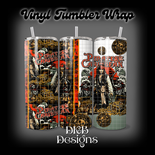 Pirates vinyl tumbler wrap