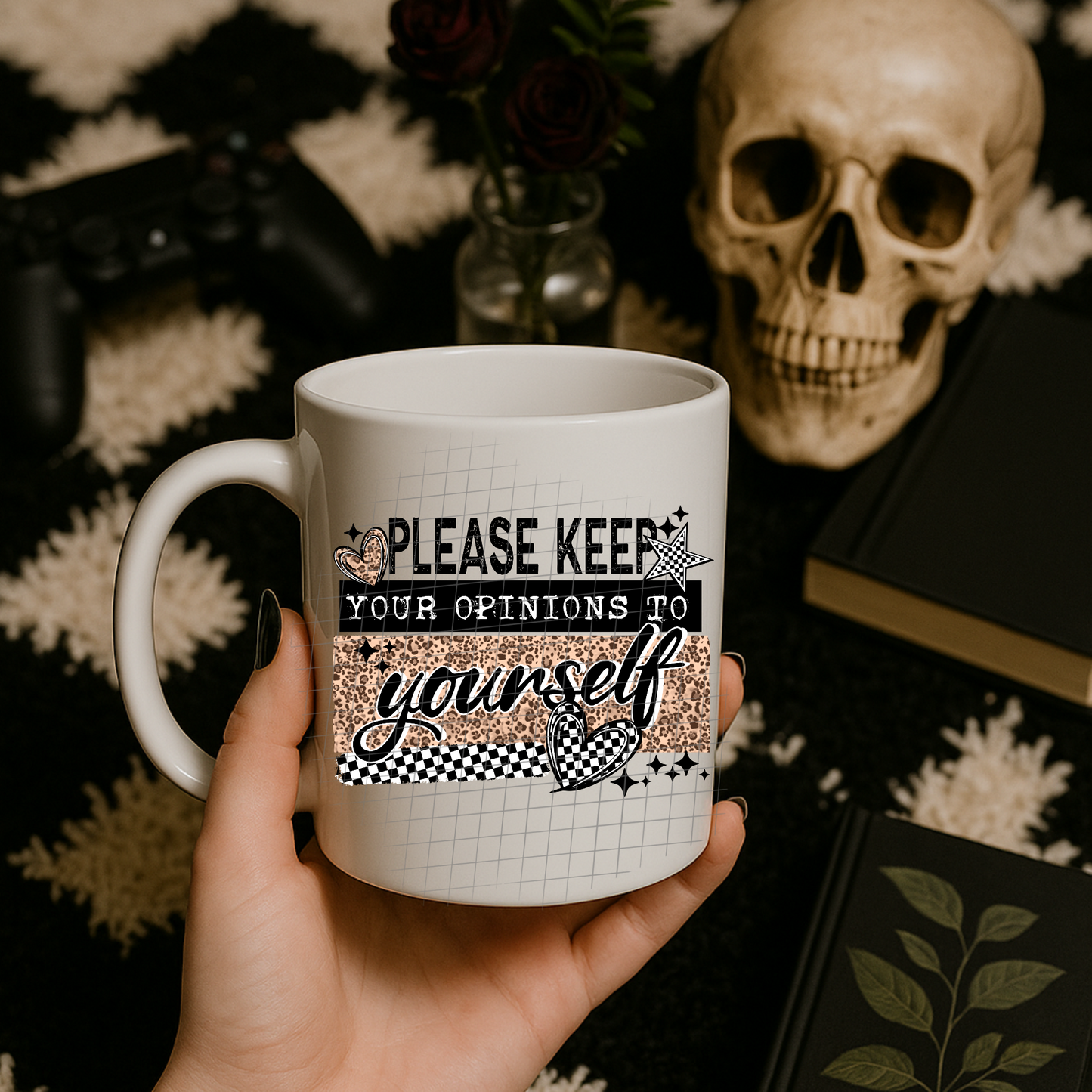 Opinions to yourself black UV DTF