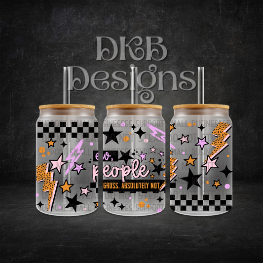 Ew people 16oz glass can UV DTF