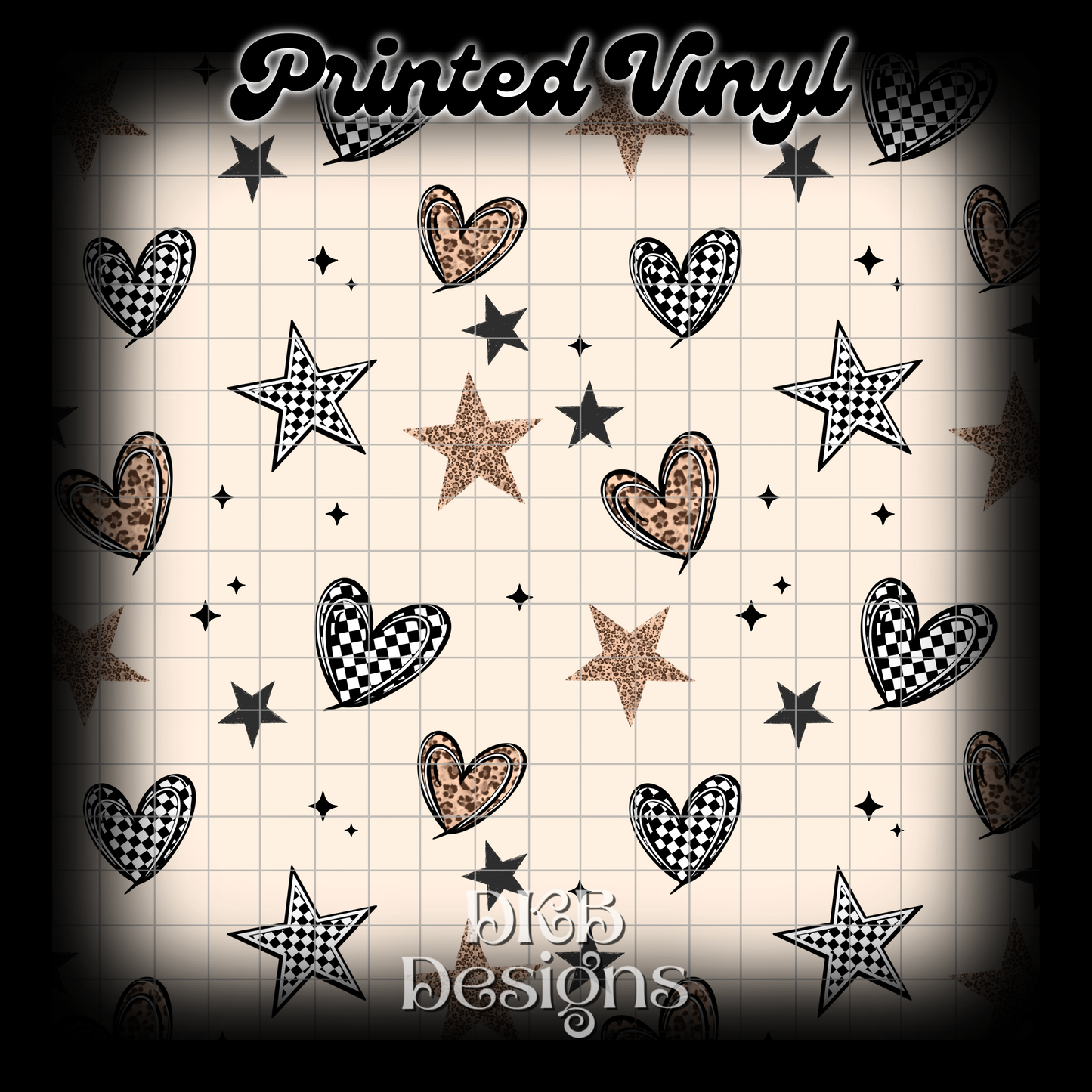 Checker & Leopard hearts Vinyl