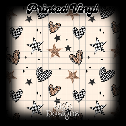 Checker & Leopard hearts Vinyl