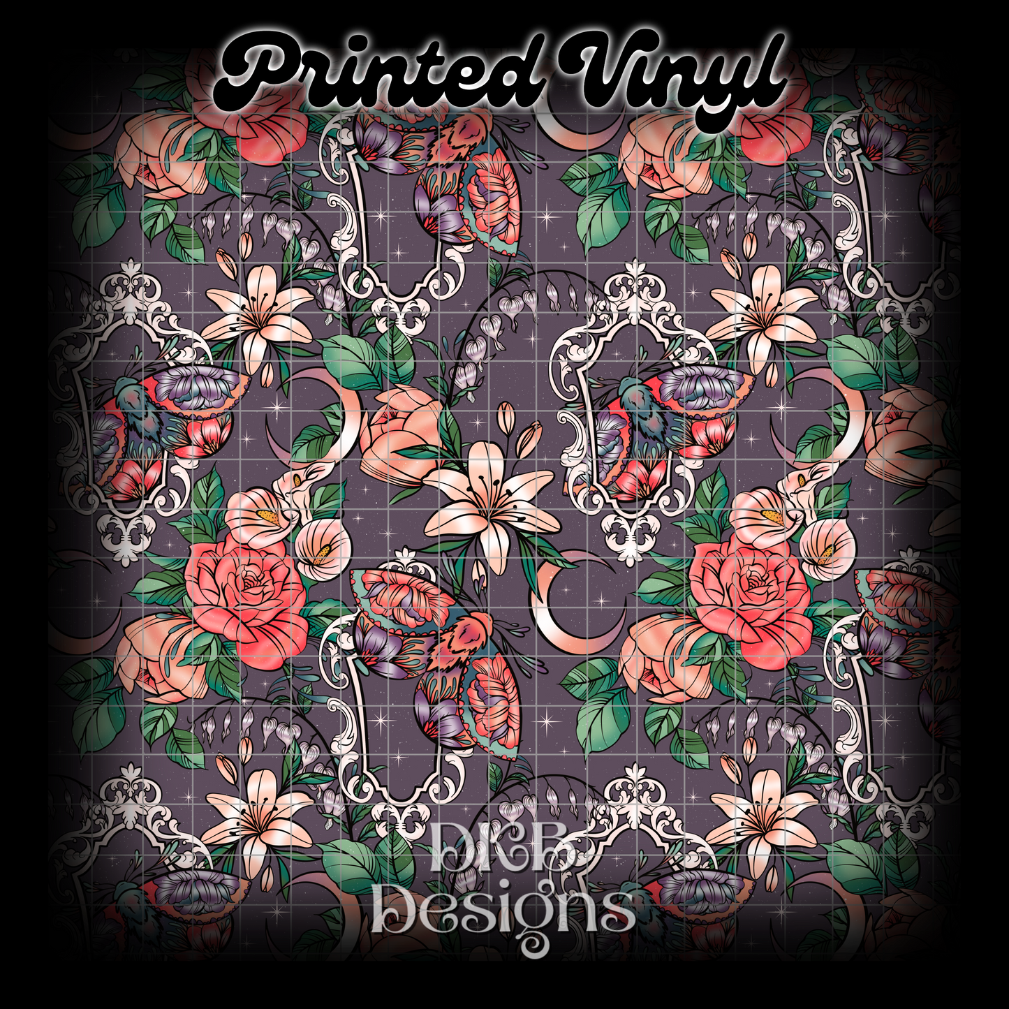 Framed Floral Printed Vinyl (3 color ways)