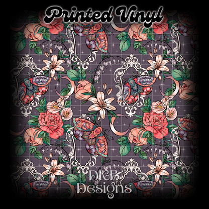 Framed Floral Printed Vinyl (3 color ways)