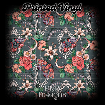 Framed Floral Printed Vinyl (3 color ways)