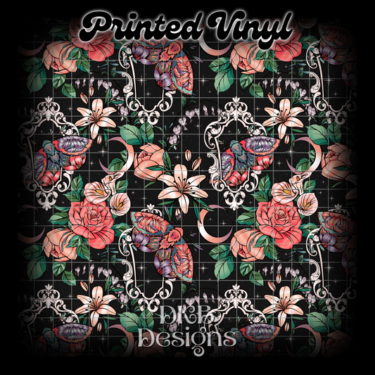 Framed Floral Printed Vinyl (3 color ways)