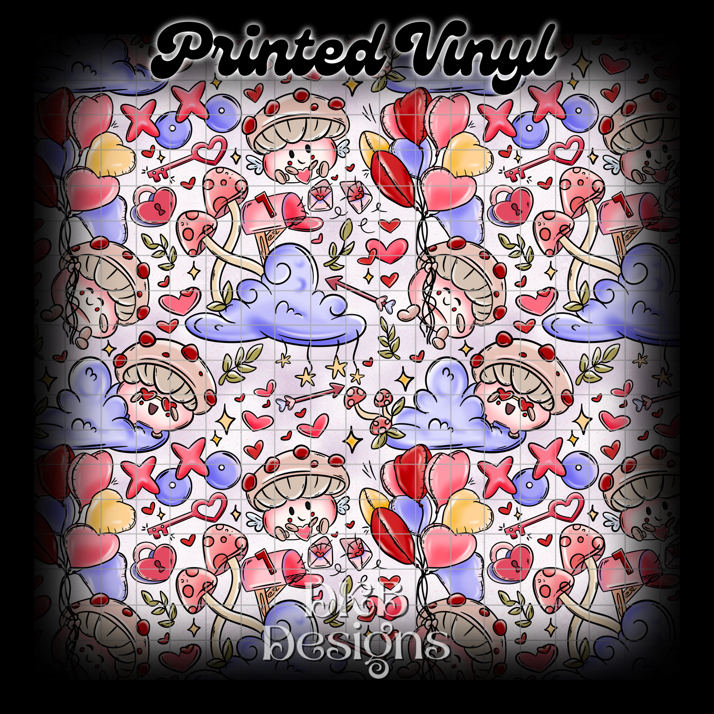 Valentine’s Mushies Printed Vinyl (3 color ways)