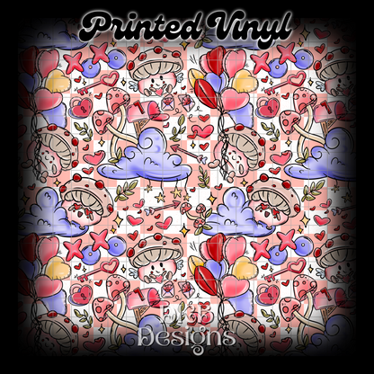 Valentine’s Mushies Printed Vinyl (3 color ways)