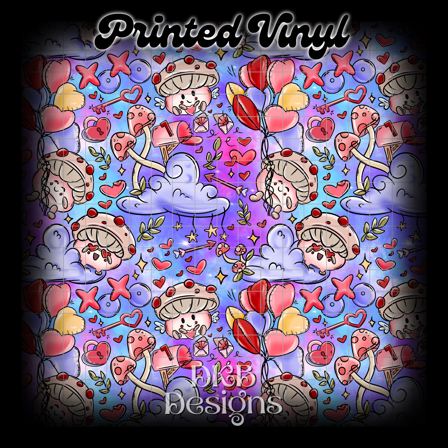 Valentine’s Mushies Printed Vinyl (3 color ways)