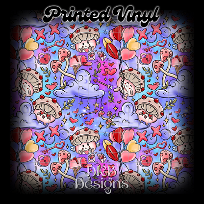 Valentine’s Mushies Printed Vinyl (3 color ways)