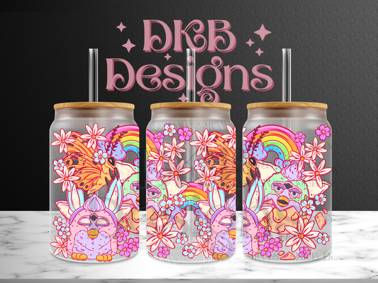 Easter furb 16oz glass can UV DTF