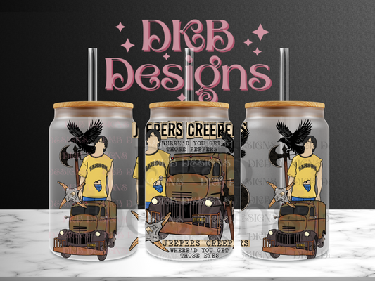 Creepers 16oz glass can UV DTF