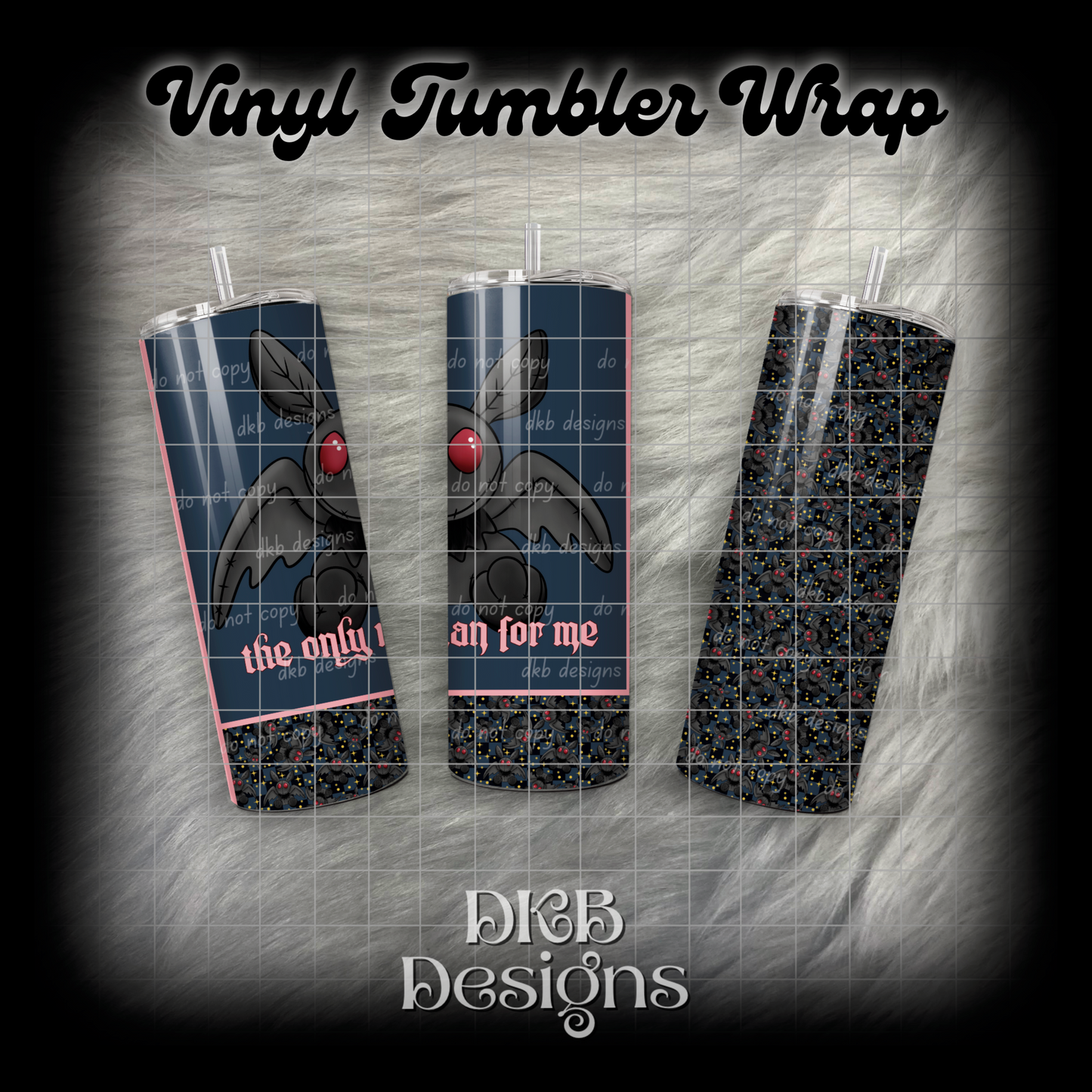 Mothman vinyl tumbler wrap