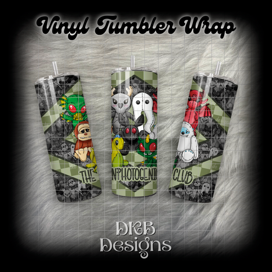The unphotogenic club vinyl tumbler wrap