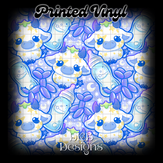 Milkyway cow blue Printed Vinyl