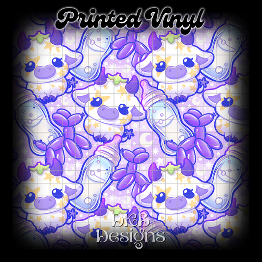 Milkyway cow purple Printed Vinyl