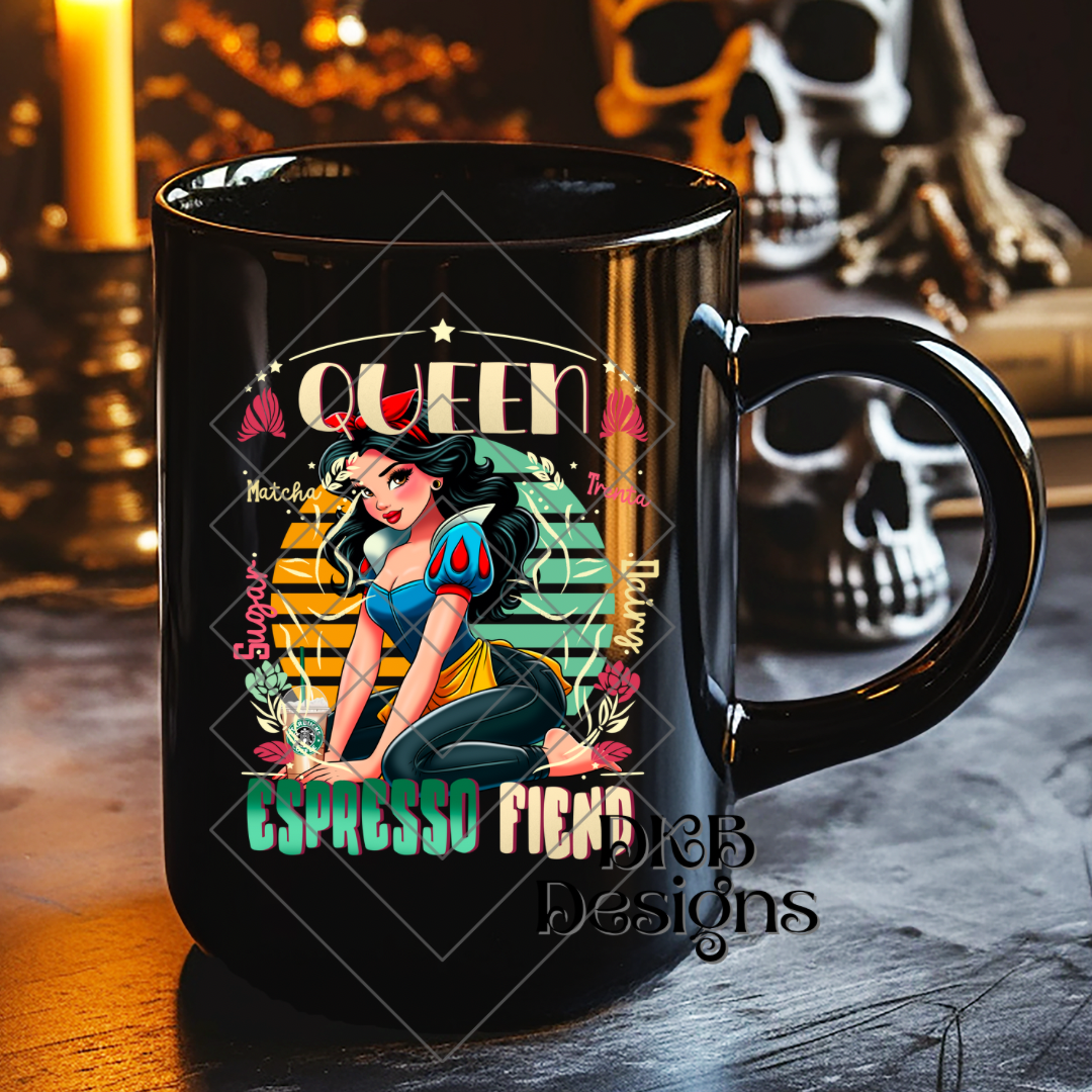 Queen espresso fiend Snow UV DTF