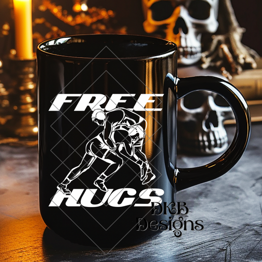 Free hugs white UV DTF