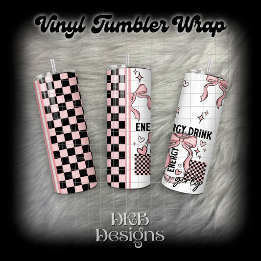 Energy drink girly vinyl tumbler wrap