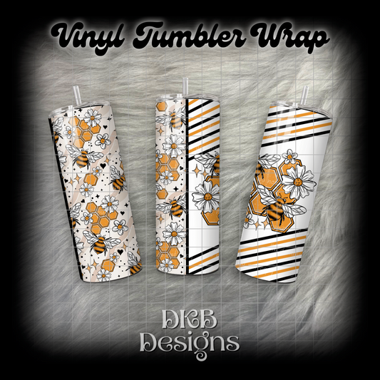 Honey bees vinyl tumbler wrap