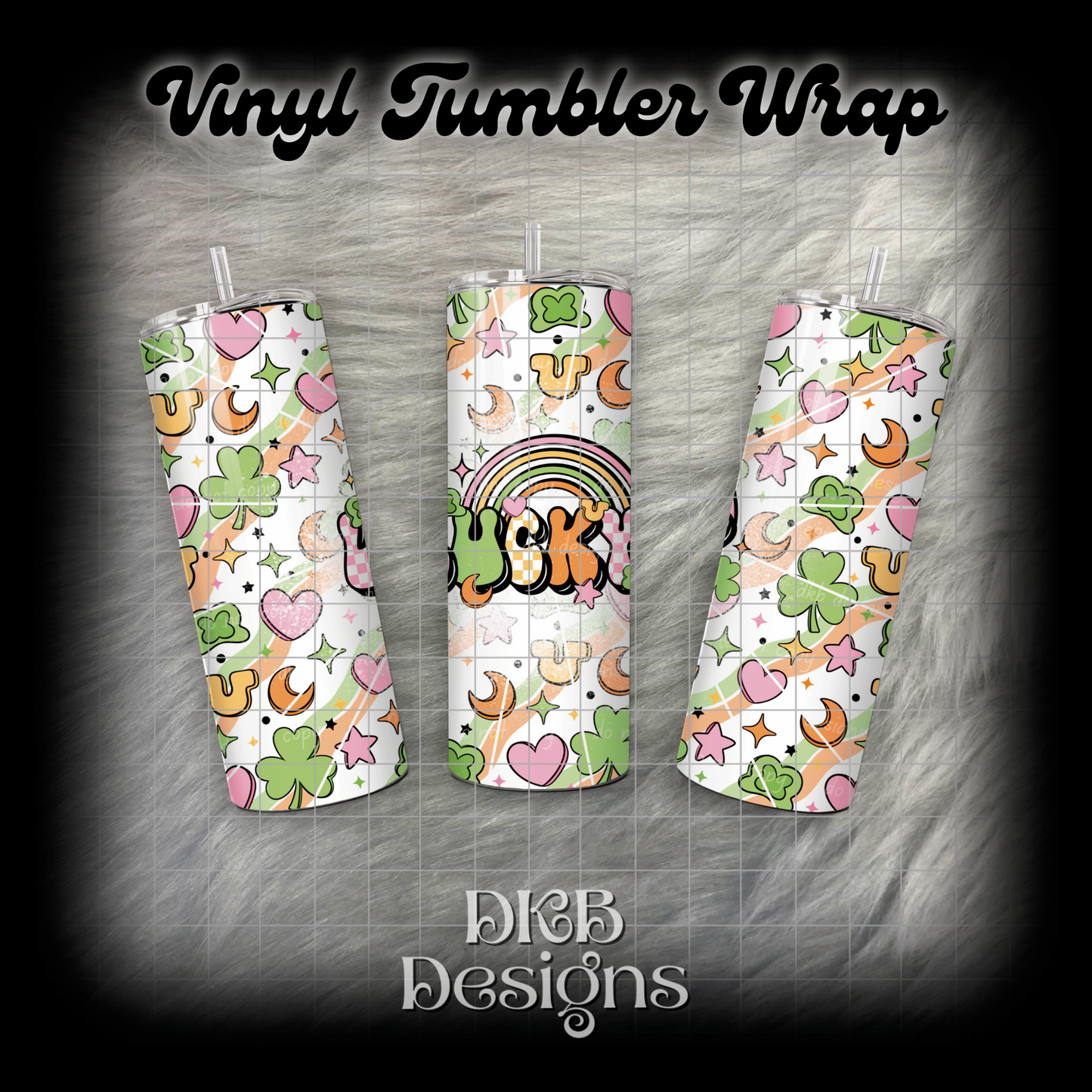 Lucky vinyl tumbler wrap