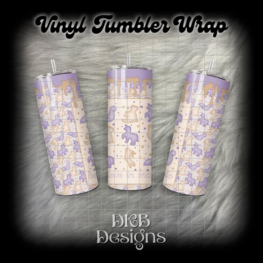 Believe in magic vinyl tumbler wrap