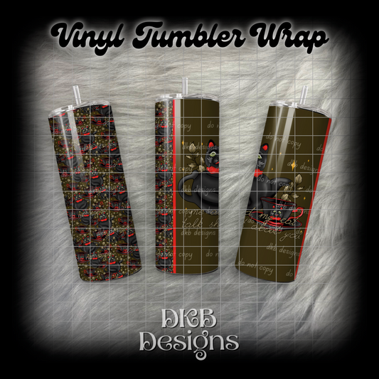 Me and my cat vinyl tumbler wrap