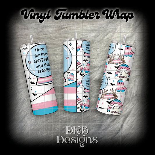 Goths and gays vinyl tumbler wrap
