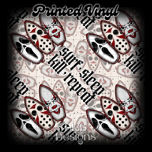 Surf sleep kill Printed Vinyl