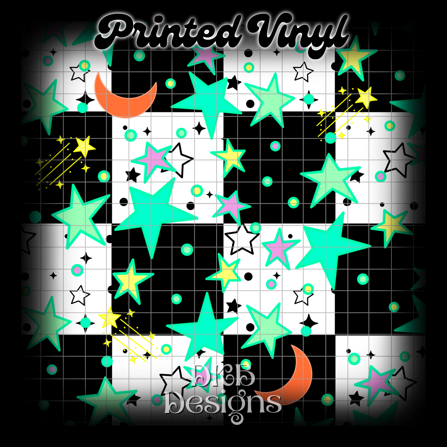 Stars checker Printed Vinyl