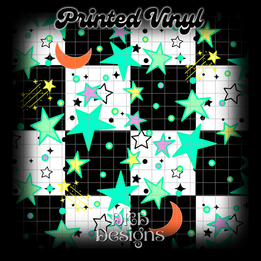 Stars checker Printed Vinyl