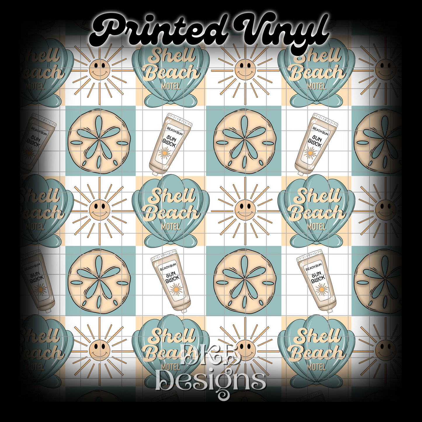Beachy checker Printed Vinyl