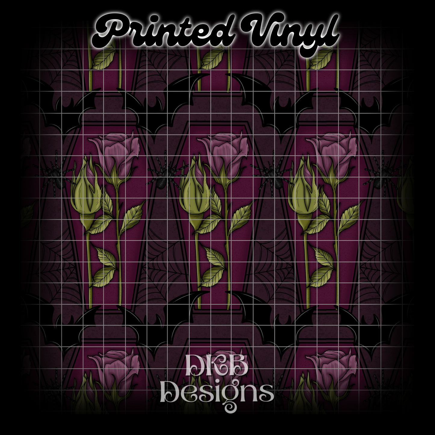 Coffin Rose Printed Vinyl