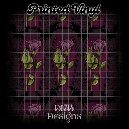 Coffin Rose Printed Vinyl