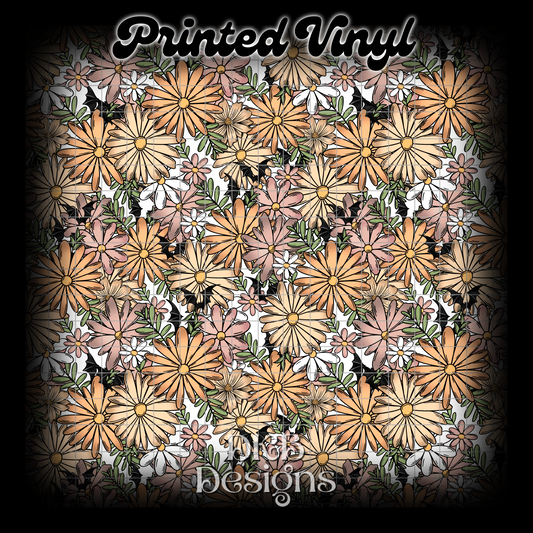 Floral bats Printed Vinyl