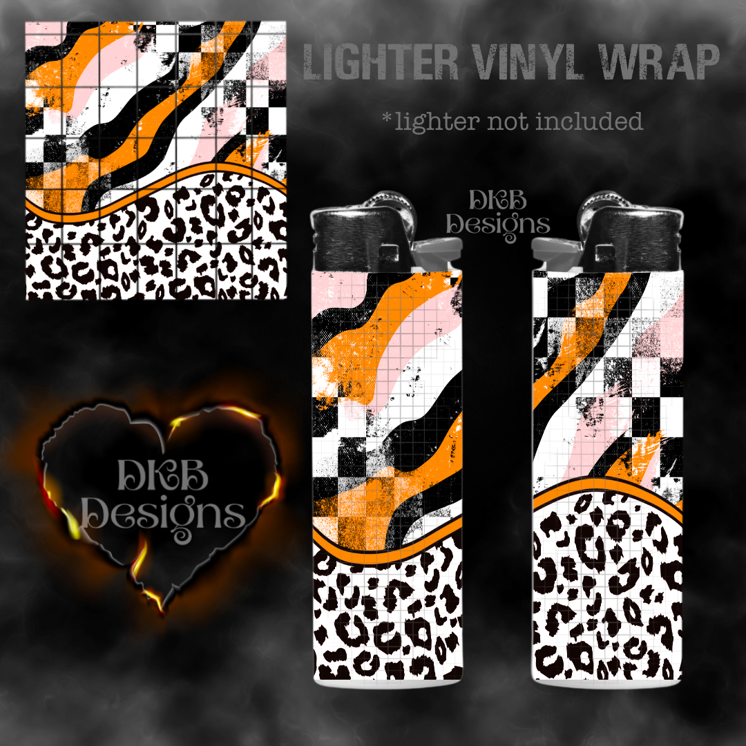 Grungy orange lighter vinyl wrap