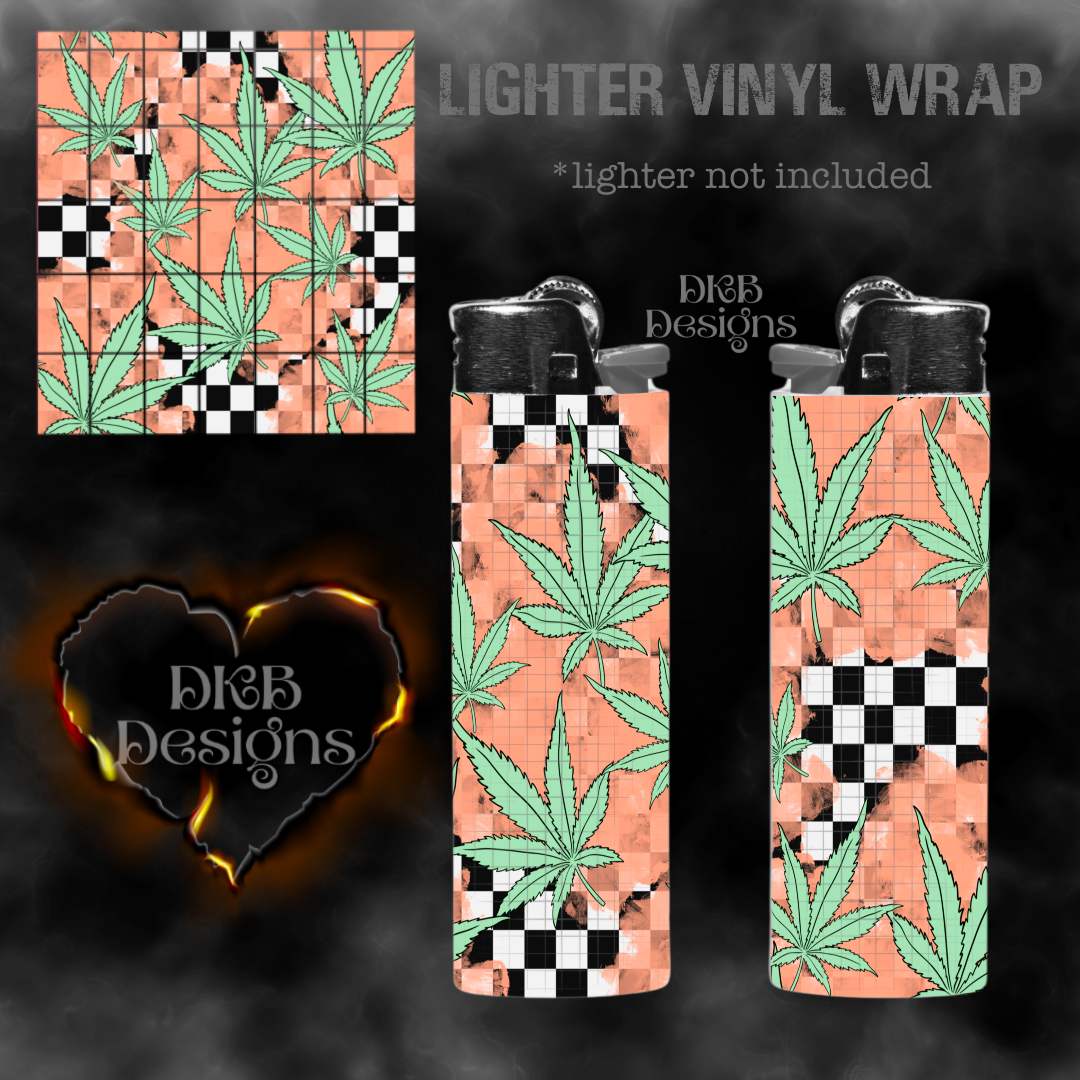 Orange checker leaf lighter vinyl wrap