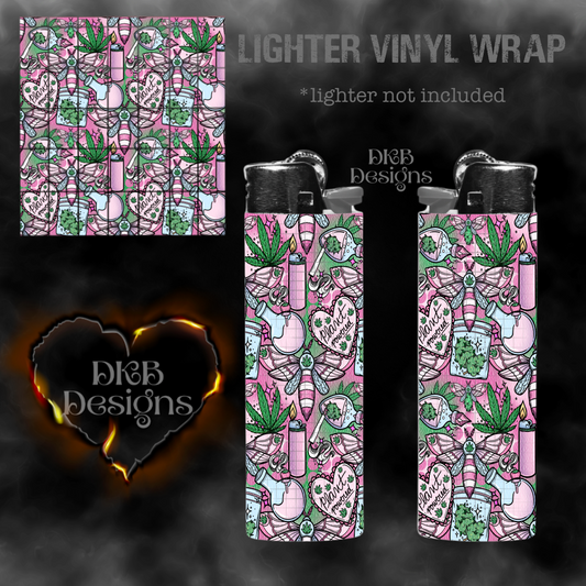 Pink Plant powered lighter vinyl wrap