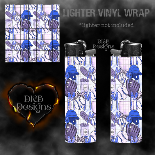 Blue baseball mom lighter vinyl wrap