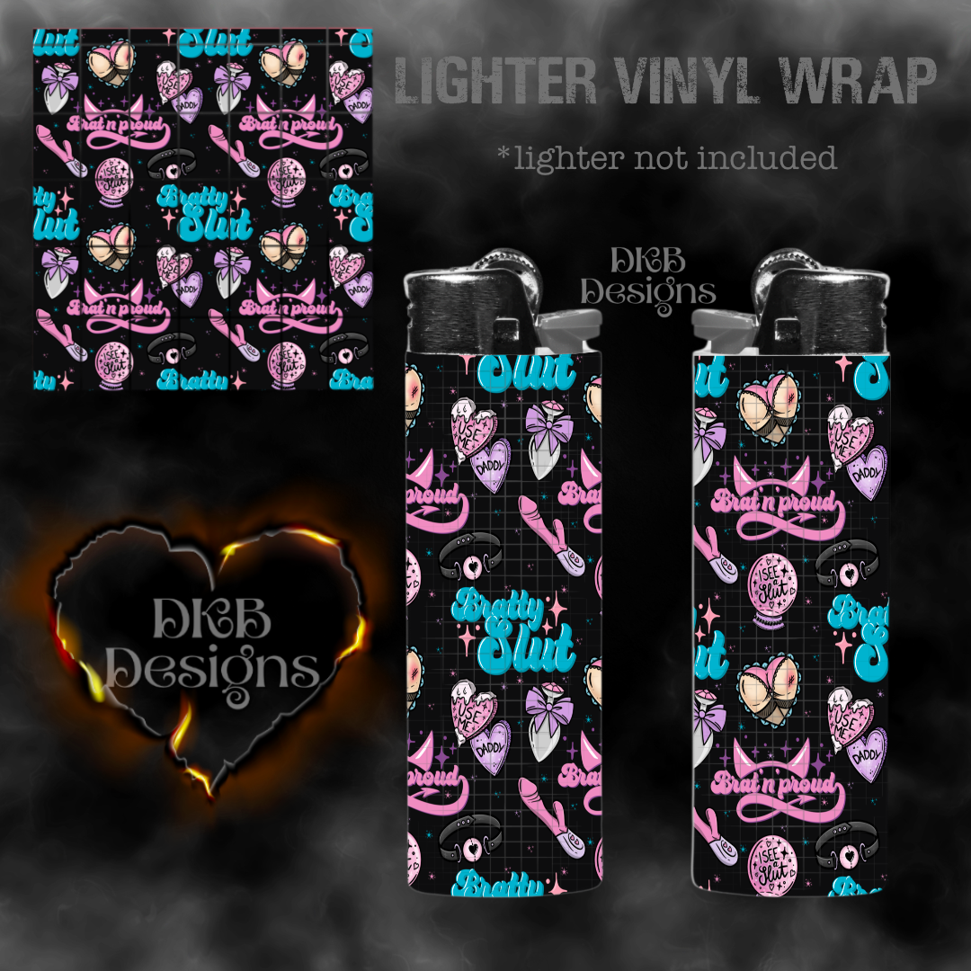 Brat n proud black lighter vinyl wrap