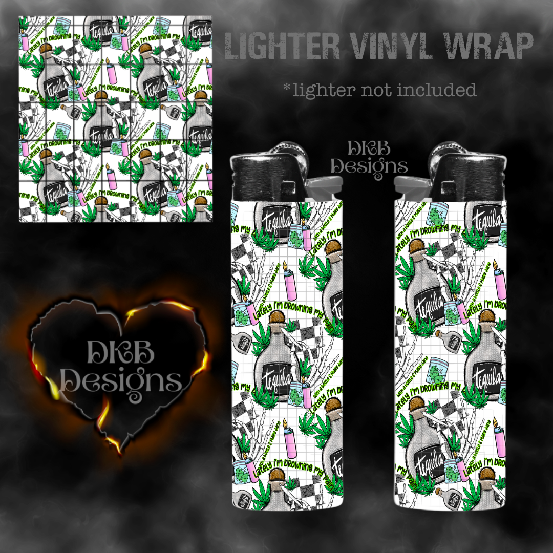 Bottle & maryjane lighter vinyl wrap