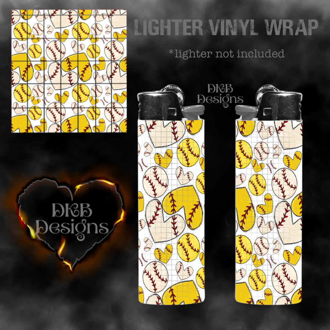 Baseball and softball lighter vinyl wrap