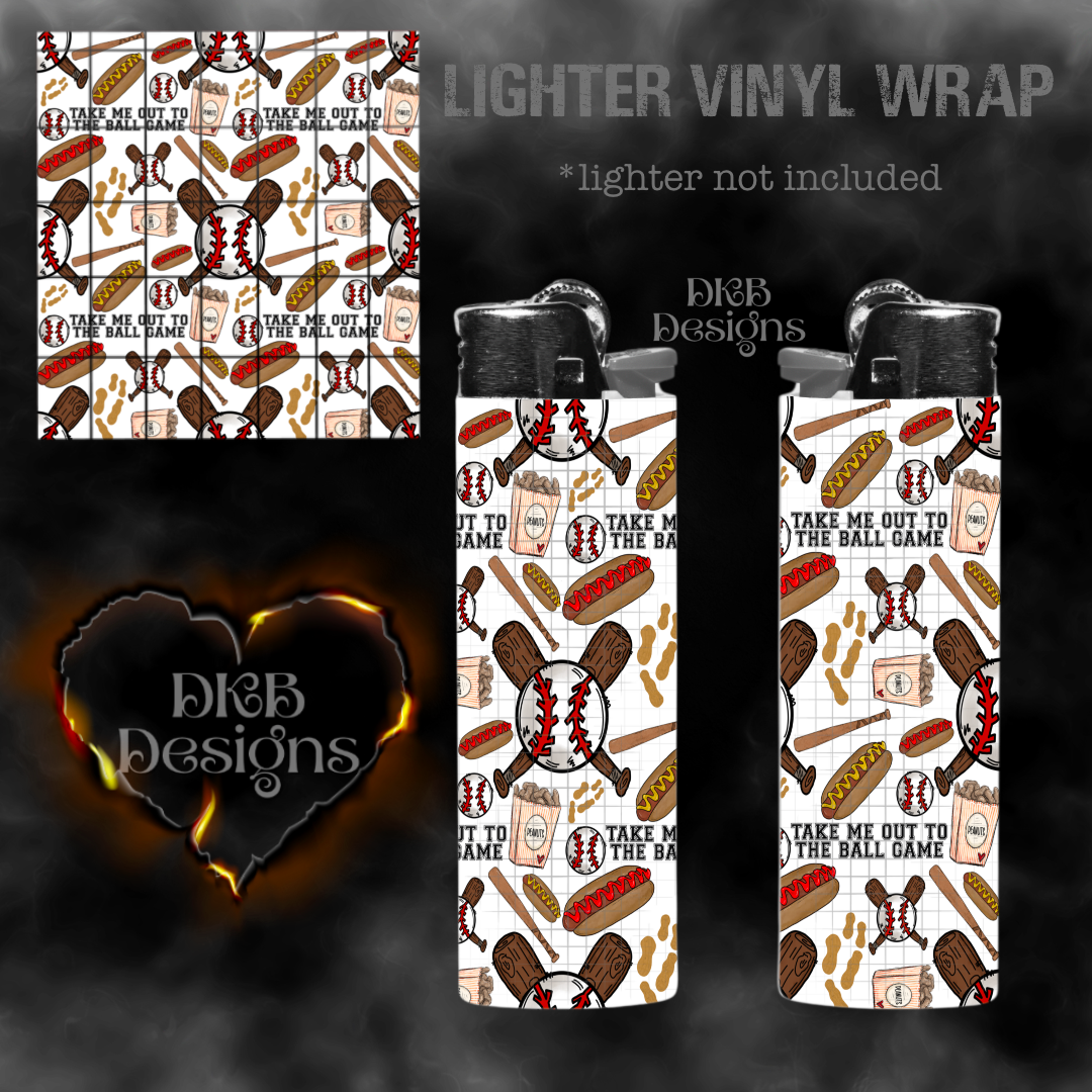 Baseball take me out lighter vinyl wrap