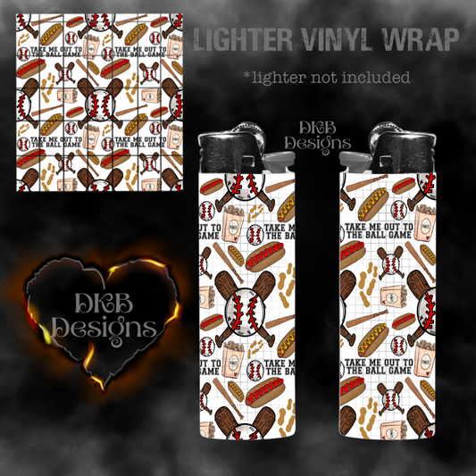 Baseball take me out lighter vinyl wrap