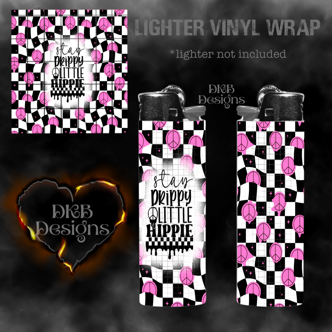 Stay drippy pink vinyl lighter wrap