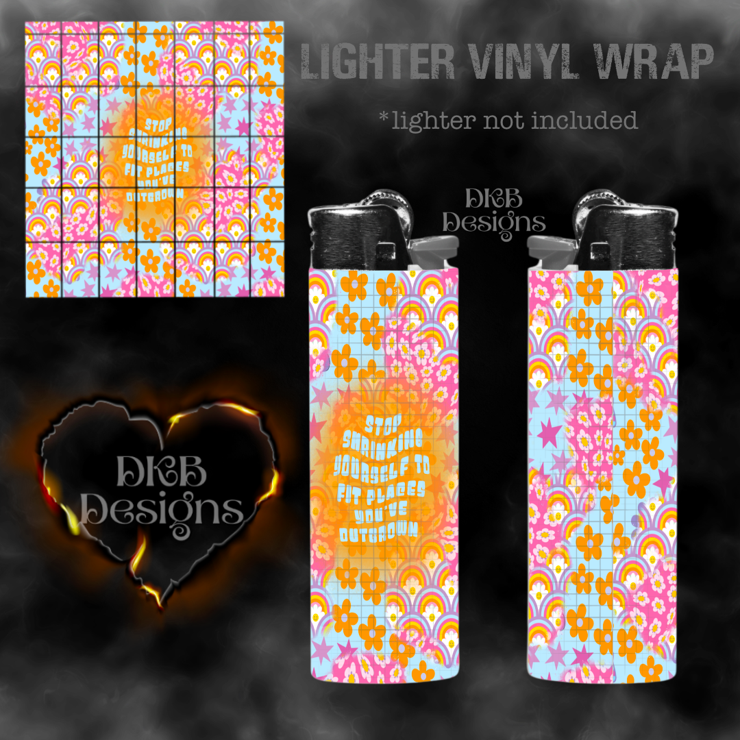 Stop shrinking vinyl lighter wrap