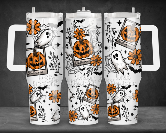 Halloween card 40oz Tumbler UV DTF