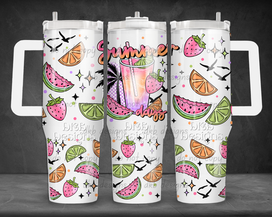 Summer days 40oz Tumbler UV DTF