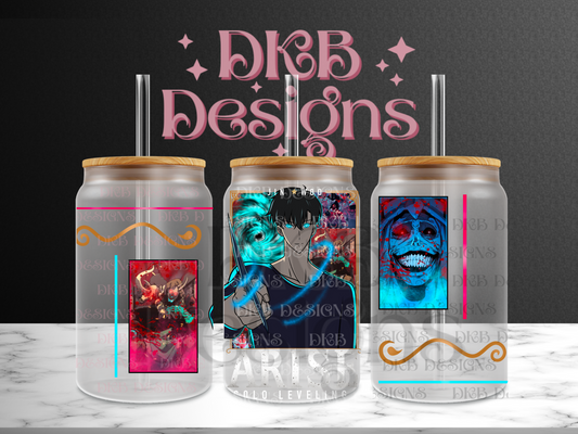 Solo leveling 16oz glass can UV DTF