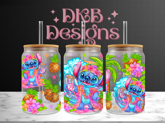 Five o clock somewhere 16oz glass can UV DTF