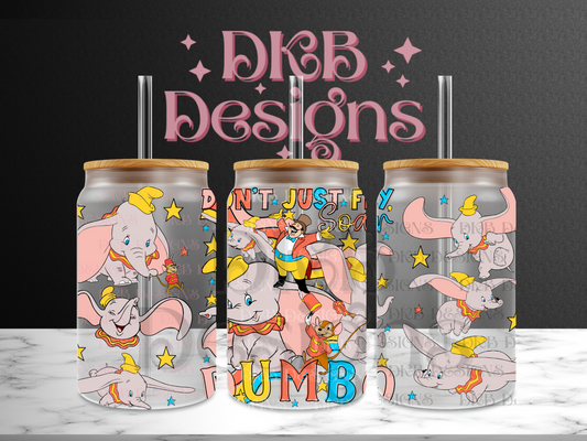 Don't just fly 16oz glass can UV DTF